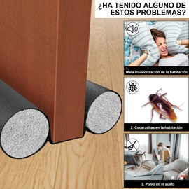 MIAOKE Protector y guardapolvo para Puerta,Tapón de Aire para Debajo de la Puerta, Impermeable，Mejorado Ajustable con Bloqueo de Ruido,Tope para Puerta De Bajo Puerta, Diseño De Doble Borde