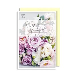 Iron Wedding 65th Wedding Anniversary Greeting Card Bouquet 16 x 11 cm