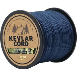 9KM DWLIFE Blue Kevlar Braided Fishing Lines 200lb-16m/50ft Ultra-Strong Abrasion-Proof&High Strength Flame Resistant Rope for Kite string/Fishing Tackle Assist/Model Rocket