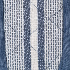 DII Cotton Stripe Quilted Pan Handle, 6X 3 Set of 3, Machine Washable and Heat Resistant for Everyday Kitchen Cooking and Baking-French Blue