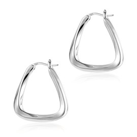 KISSPAT Hoop Earrings for Women, Hypoallergenic Hoop Earrings, Silver 925 Earrings, Gold for Women, Girls, Silver, No gemstone