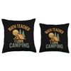 Math Teacher Camping Tent Retro Style Throw Pillow