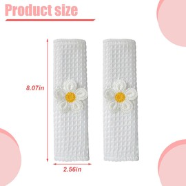 FALVFUN Car Seat Belt Cover Pads, 2PCS Cute Flower Neck Cushion Seatbelt Shoulder Strap Protector, Soft Breathable Comfortable Safety Belt Covers, Universal for SUV RV Truck (Yellow)