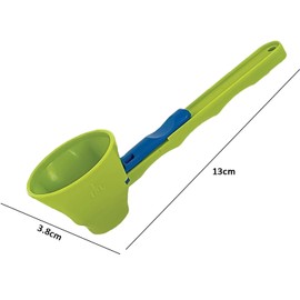 Powder Funnel Scoop, Embudo De Cuchara Medidora - Cuchara Para Gimnasio 2 En 1, Cuchara De Embudo Para Polvo, Cuchara Medidora De Embudo De Polvo Para Gimnasio Pre Workout Dry With Longer Handle(Blue)