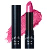 Rose Red Metallic Glitter Lipstick, Lightweight Shimmer Lipstick Non-Stick Full
