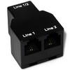 RetailAndBulk Dual Telephone Line Separator/Combiner 3-Female RJ11 Jack Adapter for