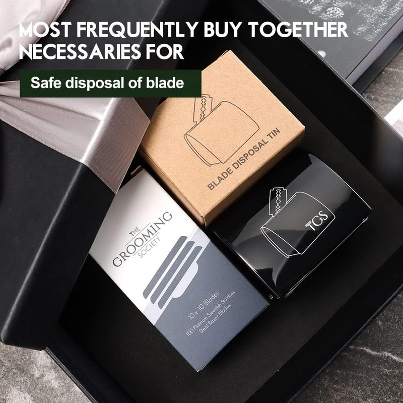 THE GROOMING SOCIETY Razor Blade Storage Bank & Disposal Case,