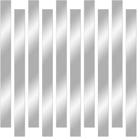 10 Pcs 304 Stainless Steel Strips(12"x 1"x 0.02" Thickness),Brushed Stainless Steel Gap Filler Trim Strip,Stainless Steel Sheet Metal Shim Stock for kitchen gap filler DIY Craft Making