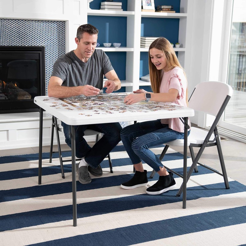 Lifetime 80783 37-Inch Commercial Grade Square Folding Card Table, White