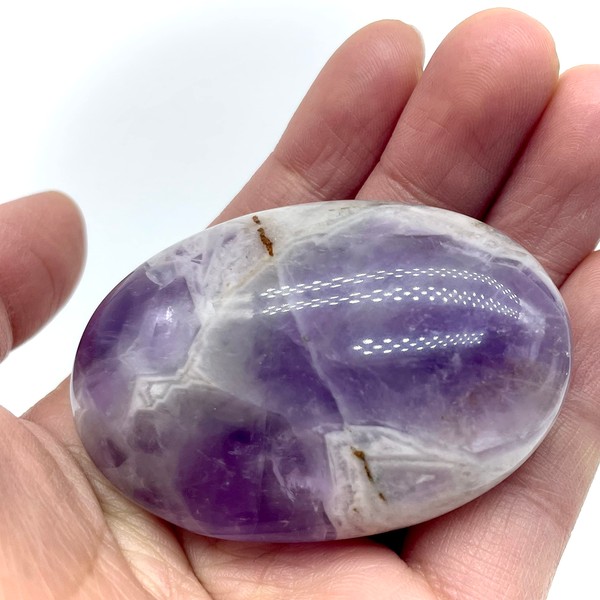 Truewon Natural Healing Crystal Chakra Reiki Polished Love Oval Pocket Worry Stone Crystals for Anxiety Stress Relief Therapy (Amethyst)