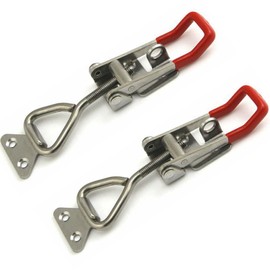 Set of 2 Stainless Steel Toggle Lock Large Toggle Lever Tensioner Set with Keyhole Adjustable Side Wall Lock Lever Lock for Cupboard Boxes Drawers Windows 150-170 mm