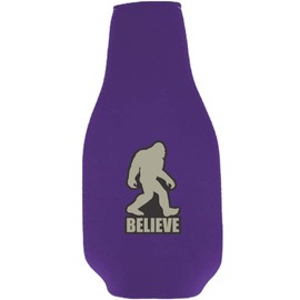 Coolie Junction Bigfoot Believe Funny Bottle Coolie Purple