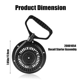 Recoil Pull Cord Starter Assembly Parts for Ariens AX254, Plastic 20001054 Recoil Starter Assembly Recoil Starter Pull Replacement Compatible with Ariens AX254 Engine Snow Blowers(Black)
