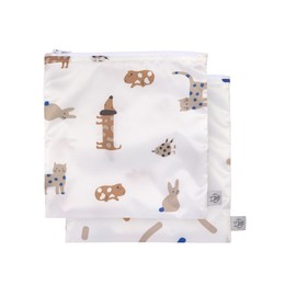 LÄSSIG Reusable Storage Bag Snack Bag 2 Pieces/Snack Bag Little Mateys Royal Blue