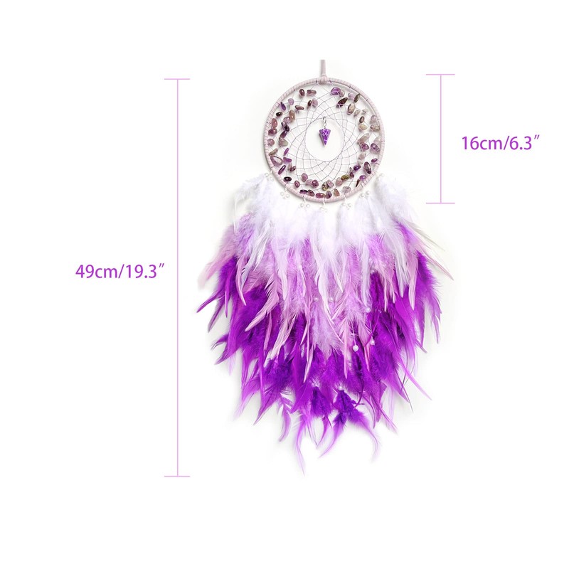 Donko Dream Catcher, Purple Dream Catchers for Girls, Crystals Stone