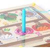 TLHWIN Magnetic Paint and Number Labyrinth Board, Montessori Wood Colour