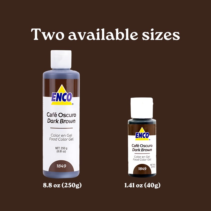 ENCO Food Coloring Gel Dark Brown 1.41 oz (40g) Concentrated,