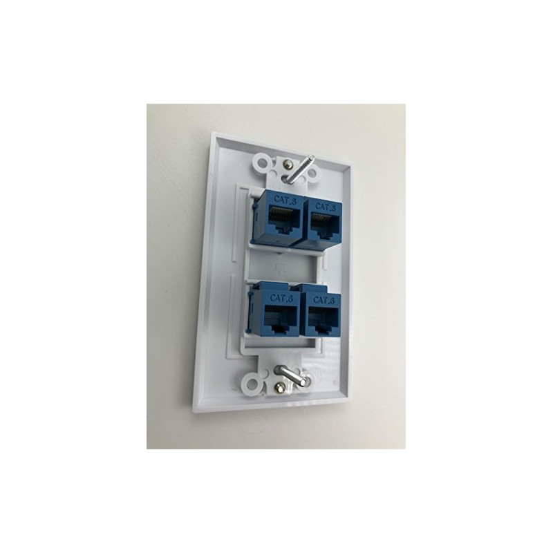 4 Port Cat6 Ethernet Female to Female Decorative Wall Plate