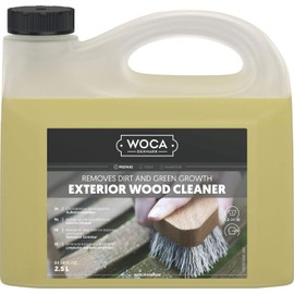 WOCA Denmark (2.5 Liter) Exterior Wood Cleaner For Decks, Siding and Furniture - Removes Dirt and Green Growth