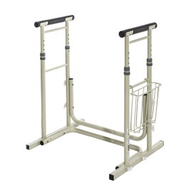 Essential Medical Supply Height Adjustable Standing Toilet Safety Rail - Sturdy Frame with Handles for Elderly and Seniors, Added Safety and Support While Using The Toilet, Supports Up to 300lbs.