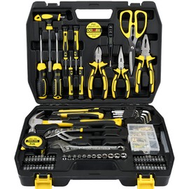 DOWELL Tool Kit Household Tool Set 185-Piece General Hand Tool Kit with Toolbox Storage Case for Father‘s Day Gifts