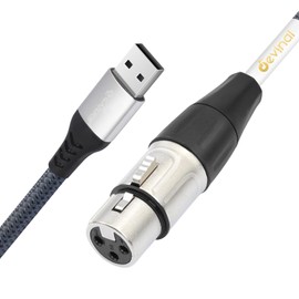 Devinal XLR Female to USB Cable, USB A to Female XLR Cable Microphone Cable Cord Connector Adapter for Recording Karaoke Sing 3.3FT