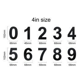 nanlyiau House Number 4 in/10.2 cm Stainless Steel House Numbers House Numbers Black Matt Modern House Number Made of Stainless Steel Floating Appearance (Black 4-in-0)