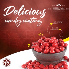 Oregon Farm Fresh Snacks Boston Baked Beans Candy - Old Fashioned Candy Coated Peanuts - Perfect Bulk Snack for Lunches, Movie, Game Nights, Buffets and Sporting Events (32oz)