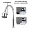 Kirotla Grifo Mezclador Doble Comando Flexible Para Cocina Fregadero