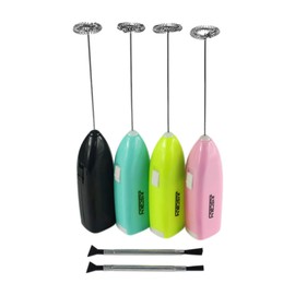 4Pcs Electric Frother for Coffee - Mini Kitchen Milk Frother Handheld Stainless Steel Milk Frother Battery Operated Coffee Maker - Mini Frother for Coffee Egg Milk Foamer for Coffee Mini Mixer