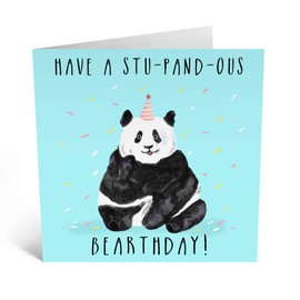 Central 23 - Cute Birthday Card for Him - 'Have A Stu-Pand-ous Bearthday' - Ideal Birthday Card for Her - Fun Animal Design - Panda Card - Comes with Sweet Stickers