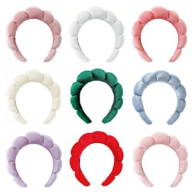 Ling & Bai 2Pcs Makeup Headbands Spa Headband for Women Cute Velvet Skincare Hairband Hair Accessories for Face Washing, Shower, Facial Mask (Black,Light Blue, One Size)