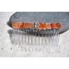 Spider on a Tumbled Orange Carnelian Stone Hair Comb (QTY