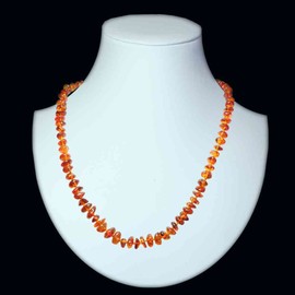 InCollections Amber Necklace with Silver Gold-Plated Spring Ring Clasp 440165, amber, Amber