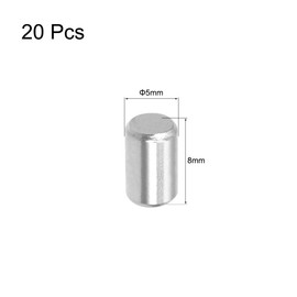 sourcing map 20Pcs 5mm x 8mm Dowel Pin 304 Stainless Steel Wood Bunk Bed Dowel Pins Shelf Pegs Support Shelves Silver Tone