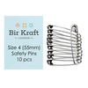 eRadius 10 x Extra Large Safety Pins Kraft Craft Pins
