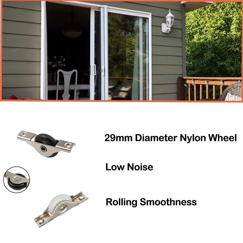 MroMax 5Pcs Screen Door Rollers 29mm/1.14" Dia White Sliding Wheel