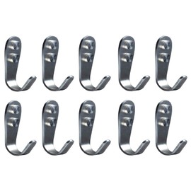 Deezio Extra Strong Stainless Steel Screw Single Hooks, Coat Hooks, Hat Hooks, Wall Hooks, Bath Towel Hook, Kitchen Hooks, Heavy Duty Wall Mount Hooks (Pack of 10)