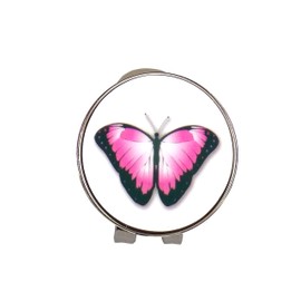 Mercia Golf Magnetic Hat Clip With Butterfly Ball Markers. (Pink)