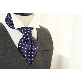 HISDERN Ascot Tie Mens Formal Cravat Ties Floral Paisley Polka Dot Jacquard Self Ascots Cravat Scarf Wedding Party