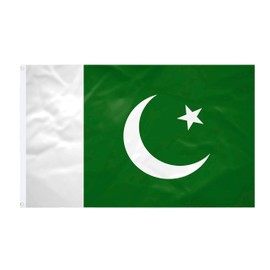 Pakistan Flag - 90 x 150 cm - Reinforced Fabric - Durable Stitching - Bright Colours - Outdoor Indoor Flag - Integrated Eyelets - National Flag