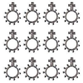 Rosary Rings Catholic Pocket Finger Rosaries - One Decade Rosary Ring Crucifix for Women Or Men (12)