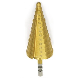 HE JIN Step Drill, Bamboo Shoot Drill, Titanium Drill, Cobalt High Speed Drill, 0.2 - 1.4 inches (6 - 35 mm)