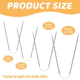 JAWUZ Pack of 12 Knitting Needles for Socks Sock Knitting Needles Sock Knitting Needles Crasy Knitting Needles 2/2.5/3/4 mm