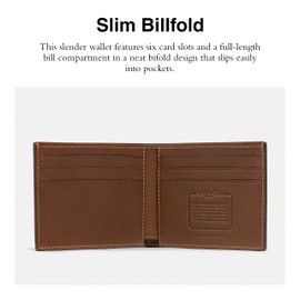 Coach Slim Bifold in Sport Calf, Saddle, One Size