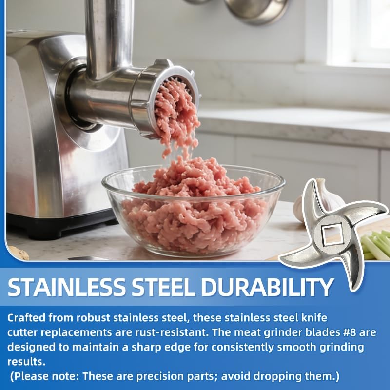 4-Pack #12 Meat Grinder Blades - Precision Replacement Knives with