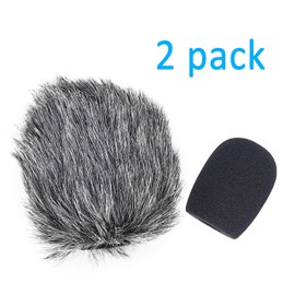 VideoMicro Microphone Foam windscreen & Deadcat Wind Shield, Foam & Furry Wind Muff for Rode VideoMicro and VideoMic Me Me-L Mic (2 PACK) by YOUSHARES