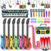 32Pcs Inflatable Instruments Accessories Set,Neon Inflatable Party Prop Inflatable Guitar