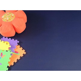 PVC flooring vinyl flooring in plain blue, DIN A4 sample piece