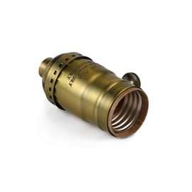 Antique Full Range Dimmer Socket Incandescent Lamp Holder Vintage Edison Pendant Light Socket E26 150 Watt 120 Volt (Brass-1Pack)…
